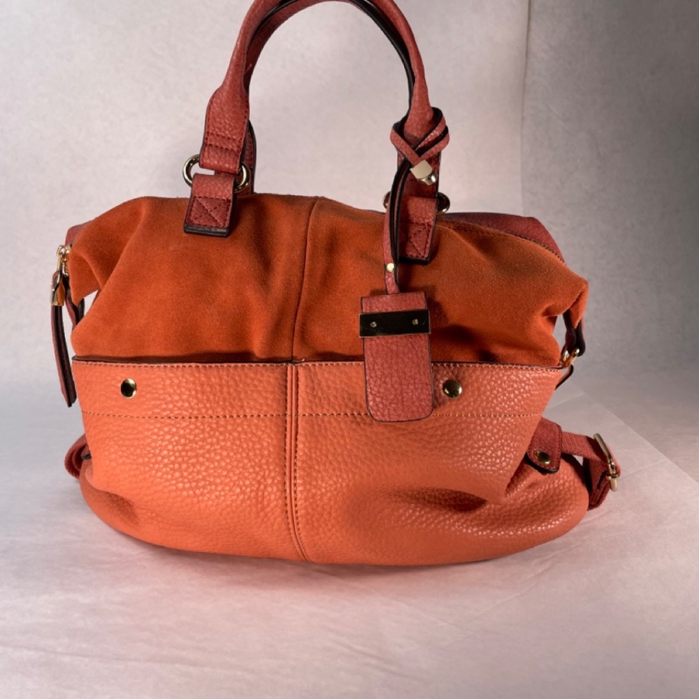 Moda Luxe Leather Handbag in Coral